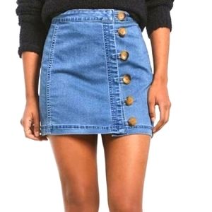 Free people "Little Daisies" denim skirt